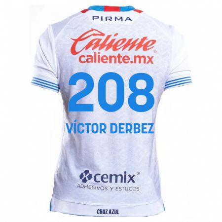 Kandiny Gyermek Louis Víctor Derbez #208 Fehér Kék Idegenbeli Jersey 2024/25 Mez Póló Ing