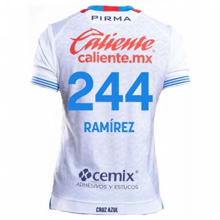 Kandiny Gyermek Nicolás Ramírez #244 Fehér Kék Idegenbeli Jersey 2024/25 Mez Póló Ing