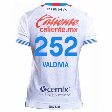 Kandiny Gyermek Christian Valdivia #252 Fehér Kék Idegenbeli Jersey 2024/25 Mez Póló Ing