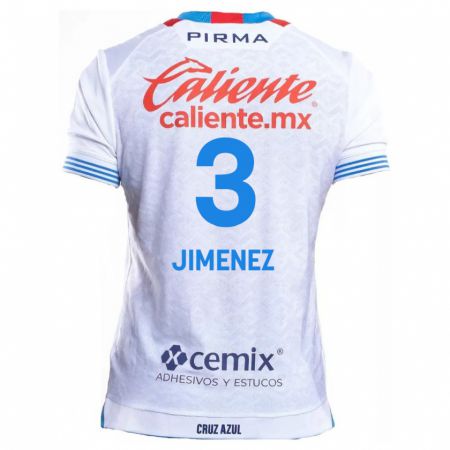 Kandiny Gyermek Jaiber Jimenez #3 Fehér Kék Idegenbeli Jersey 2024/25 Mez Póló Ing