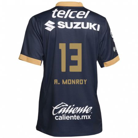 Kandiny Gyermek Pablo Monroy #13 Obszidián Arany Fehér Idegenbeli Jersey 2024/25 Mez Póló Ing