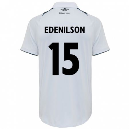 Kandiny Gyermek Edenilson #15 Fehér Kék Idegenbeli Jersey 2024/25 Mez Póló Ing