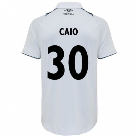 Kandiny Gyermek Rodrigo Caio #30 Fehér Kék Idegenbeli Jersey 2024/25 Mez Póló Ing