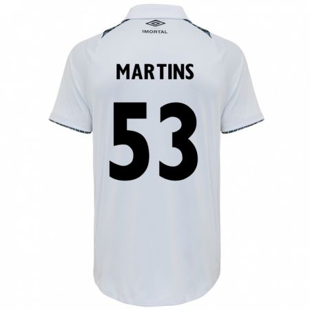 Kandiny Gyermek Gustavo Martins #53 Fehér Kék Idegenbeli Jersey 2024/25 Mez Póló Ing