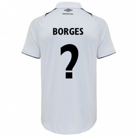 Kandiny Gyermek Nathan Borges #0 Fehér Kék Idegenbeli Jersey 2024/25 Mez Póló Ing