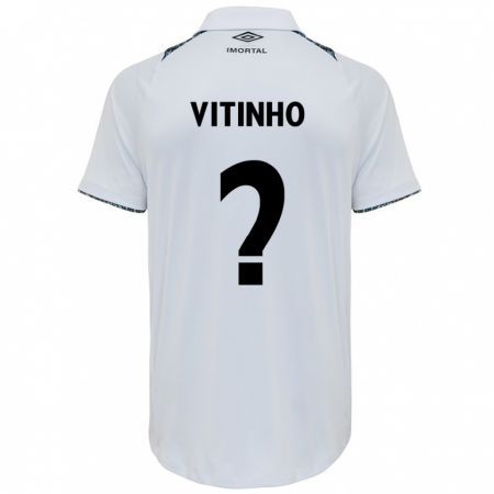 Kandiny Gyermek Vitinho #0 Fehér Kék Idegenbeli Jersey 2024/25 Mez Póló Ing