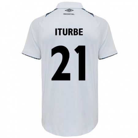 Kandiny Gyermek Juan Iturbe #21 Fehér Kék Idegenbeli Jersey 2024/25 Mez Póló Ing