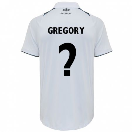 Kandiny Gyermek Gregory #0 Fehér Kék Idegenbeli Jersey 2024/25 Mez Póló Ing