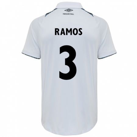 Kandiny Gyermek João Ramos #3 Fehér Kék Idegenbeli Jersey 2024/25 Mez Póló Ing