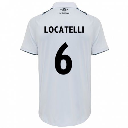 Kandiny Gyermek Natane Locatelli #6 Fehér Kék Idegenbeli Jersey 2024/25 Mez Póló Ing