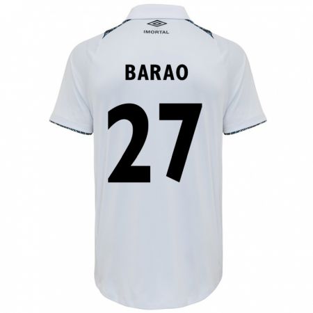 Kandiny Gyermek Dani Barão #27 Fehér Kék Idegenbeli Jersey 2024/25 Mez Póló Ing