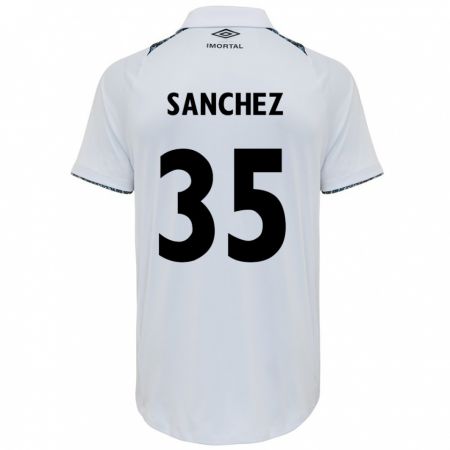 Kandiny Gyermek Lari Sanchez #35 Fehér Kék Idegenbeli Jersey 2024/25 Mez Póló Ing