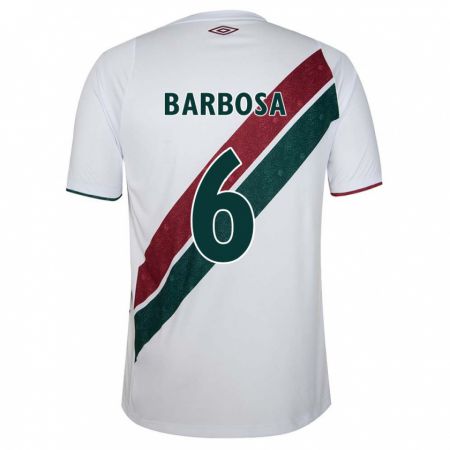 Kandiny Gyermek Diogo Barbosa #6 Fehér Zöld Barna Idegenbeli Jersey 2024/25 Mez Póló Ing