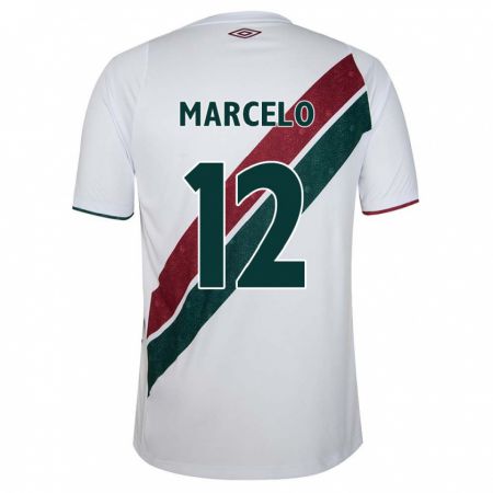 Kandiny Gyermek Marcelo #12 Fehér Zöld Barna Idegenbeli Jersey 2024/25 Mez Póló Ing