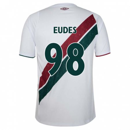 Kandiny Gyermek Vitor Eudes #98 Fehér Zöld Barna Idegenbeli Jersey 2024/25 Mez Póló Ing