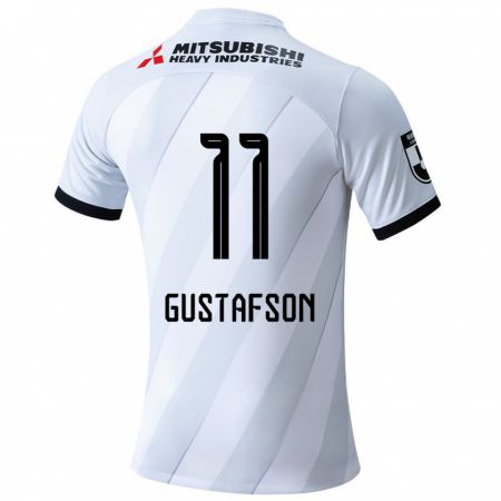 Kandiny Gyermek Samuel Gustafson #11 Fehér Szürke Idegenbeli Jersey 2024/25 Mez Póló Ing