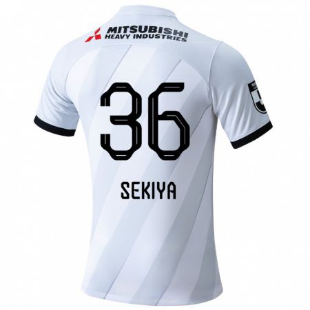 Kandiny Gyermek Hikaru Sekiya #36 Fehér Szürke Idegenbeli Jersey 2024/25 Mez Póló Ing