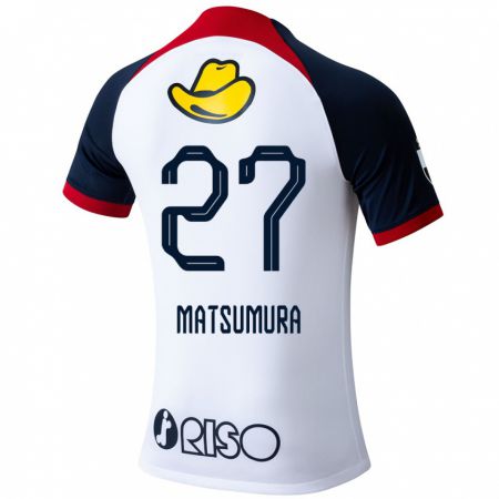 Kandiny Gyermek Yuta Matsumura #27 Fehér Kék Piros Idegenbeli Jersey 2024/25 Mez Póló Ing