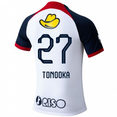 Kandiny Gyermek Ryota Tonooka #27 Fehér Kék Piros Idegenbeli Jersey 2024/25 Mez Póló Ing