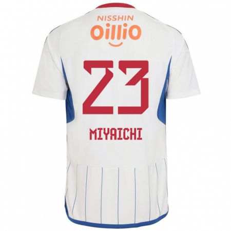 Kandiny Gyermek Ryo Miyaichi #23 Fehér Kék Piros Idegenbeli Jersey 2024/25 Mez Póló Ing