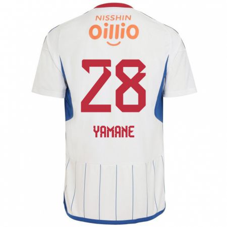 Kandiny Gyermek Riku Yamane #28 Fehér Kék Piros Idegenbeli Jersey 2024/25 Mez Póló Ing