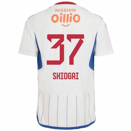 Kandiny Gyermek Kento Shiogai #37 Fehér Kék Piros Idegenbeli Jersey 2024/25 Mez Póló Ing