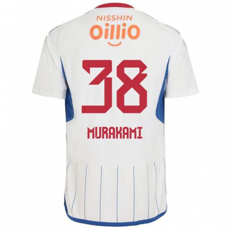 Kandiny Gyermek Yuhi Murakami #38 Fehér Kék Piros Idegenbeli Jersey 2024/25 Mez Póló Ing