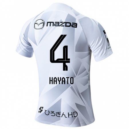 Kandiny Gyermek Hayato Araki #4 Fehér Szürke Fekete Idegenbeli Jersey 2024/25 Mez Póló Ing