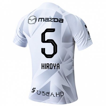 Kandiny Gyermek Hiroya Matsumoto #5 Fehér Szürke Fekete Idegenbeli Jersey 2024/25 Mez Póló Ing