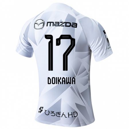 Kandiny Gyermek Haruto Doikawa #17 Fehér Szürke Fekete Idegenbeli Jersey 2024/25 Mez Póló Ing