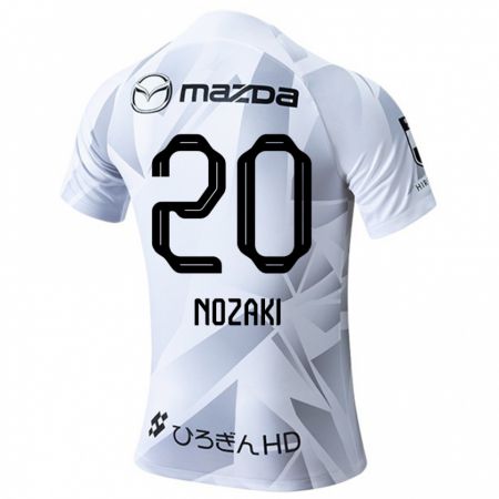 Kandiny Gyermek Kota Nozaki #20 Fehér Szürke Fekete Idegenbeli Jersey 2024/25 Mez Póló Ing