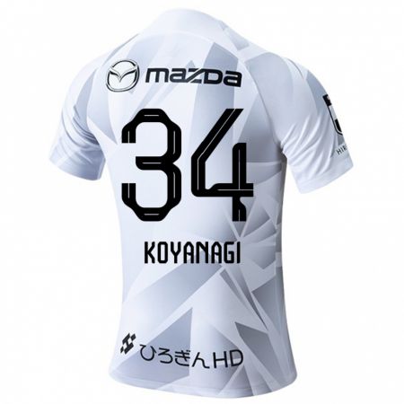 Kandiny Gyermek Shu Koyanagi #34 Fehér Szürke Fekete Idegenbeli Jersey 2024/25 Mez Póló Ing