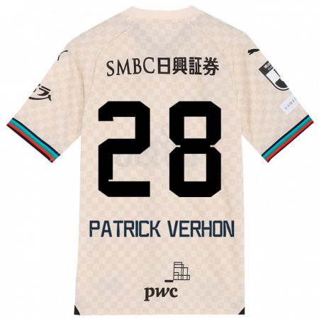 Kandiny Gyermek Patrick Verhon #28 Fehér Szürke Idegenbeli Jersey 2024/25 Mez Póló Ing