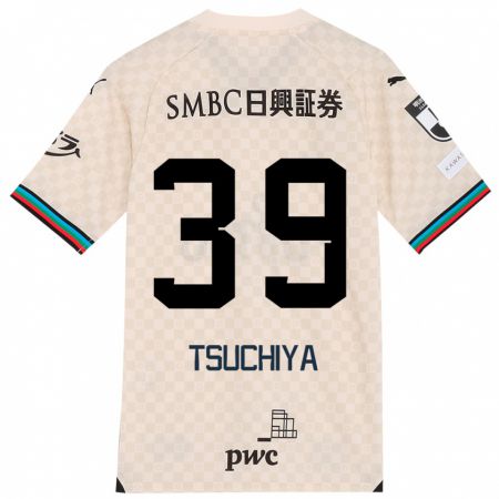 Kandiny Gyermek Kaito Tsuchiya #39 Fehér Szürke Idegenbeli Jersey 2024/25 Mez Póló Ing