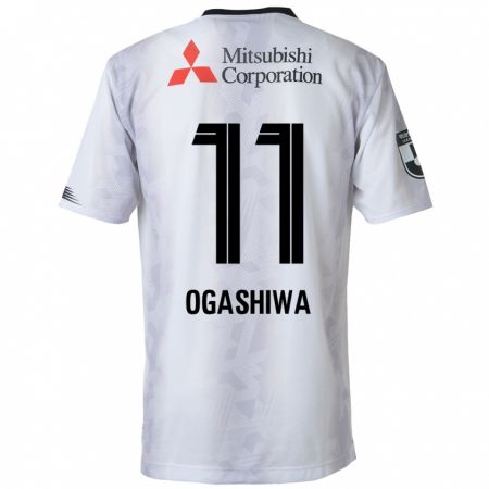 Kandiny Gyermek Tsuyoshi Ogashiwa #11 Fehér Fekete Idegenbeli Jersey 2024/25 Mez Póló Ing