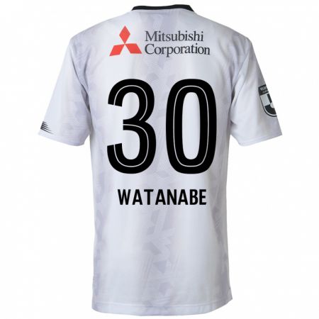 Kandiny Gyermek Matthew Watanabe #30 Fehér Fekete Idegenbeli Jersey 2024/25 Mez Póló Ing