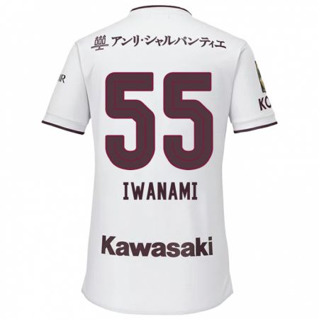 Kandiny Gyermek Takuya Iwanami #55 Fehér Piros Idegenbeli Jersey 2024/25 Mez Póló Ing