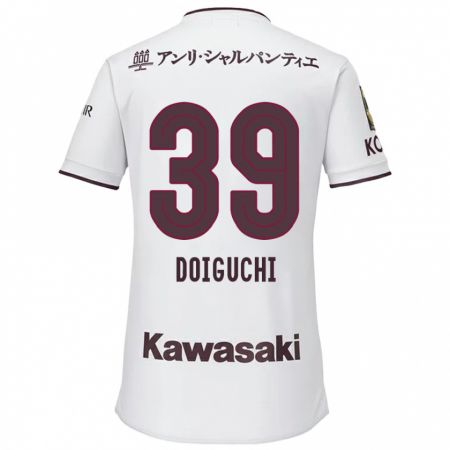 Kandiny Gyermek Ritsu Doiguchi #39 Fehér Piros Idegenbeli Jersey 2024/25 Mez Póló Ing