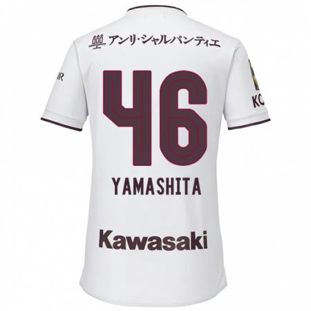 Kandiny Gyermek Hiroto Yamashita #46 Fehér Piros Idegenbeli Jersey 2024/25 Mez Póló Ing