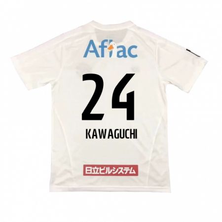 Kandiny Gyermek Naoki Kawaguchi #24 Fehér Fekete Idegenbeli Jersey 2024/25 Mez Póló Ing