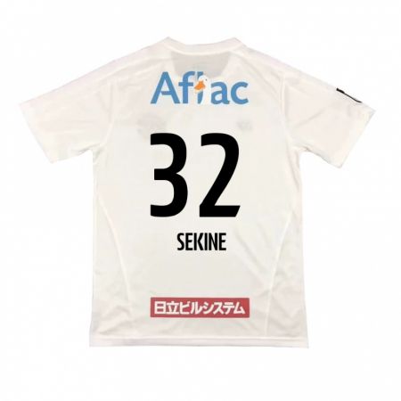 Kandiny Gyermek Hiroki Sekine #32 Fehér Fekete Idegenbeli Jersey 2024/25 Mez Póló Ing