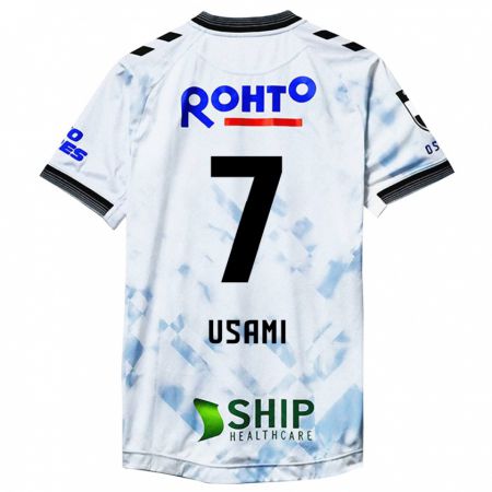 Kandiny Gyermek Takashi Usami #7 Fehér Fekete Idegenbeli Jersey 2024/25 Mez Póló Ing