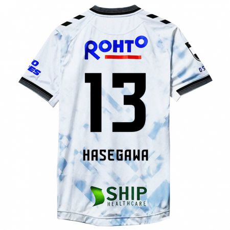 Kandiny Gyermek Kosei Hasegawa #13 Fehér Fekete Idegenbeli Jersey 2024/25 Mez Póló Ing