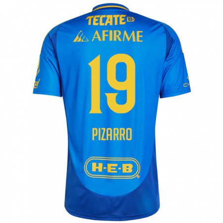 Kandiny Gyermek Guido Pizarro #19 Kék Sárga Idegenbeli Jersey 2024/25 Mez Póló Ing