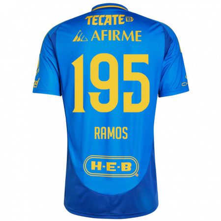 Kandiny Gyermek Rodrigo Ramos #195 Kék Sárga Idegenbeli Jersey 2024/25 Mez Póló Ing