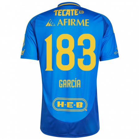 Kandiny Gyermek Zahir García #183 Kék Sárga Idegenbeli Jersey 2024/25 Mez Póló Ing