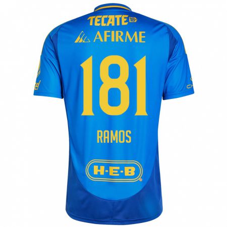 Kandiny Gyermek Anthony Ramos #181 Kék Sárga Idegenbeli Jersey 2024/25 Mez Póló Ing