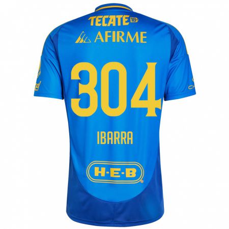 Kandiny Gyermek Luis Ibarra #304 Kék Sárga Idegenbeli Jersey 2024/25 Mez Póló Ing