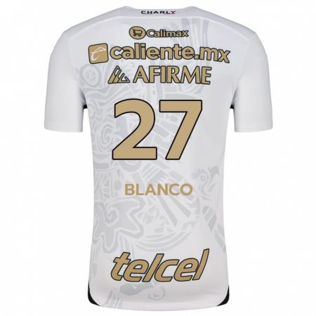 Kandiny Gyermek Domingo Blanco #27 Fehér Fekete Idegenbeli Jersey 2024/25 Mez Póló Ing