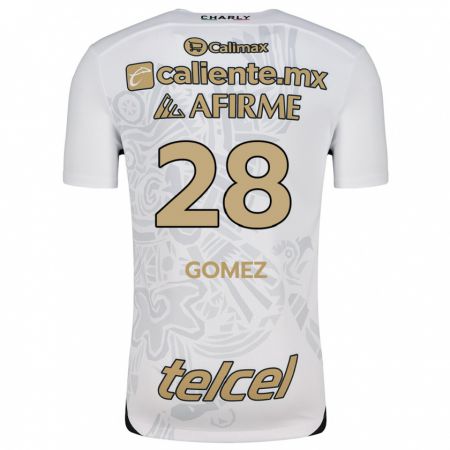 Kandiny Gyermek Alejandro Gómez #28 Fehér Fekete Idegenbeli Jersey 2024/25 Mez Póló Ing